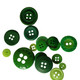 Green Buttons in Mixed Sizes - 100g Bag